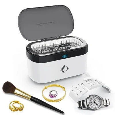 Imagen de Limpiador Ultrasonidos, LifeBasis CS1 Ultrasónico 42000Hz 500ML de Gafas con Panel Táctil y 5 Configuraciones Tiempo para Relojes Joyería Dentaduras Postizas Monedas