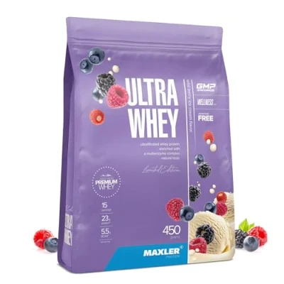Imagen de Maxler Ultra Whey Proteina Proteinas para Masa Muscular Isolate Helado de frutas del bosque 450g