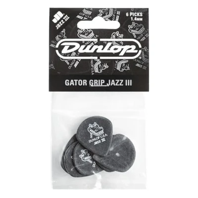 Imagen de JIM DUNLOP Púas Gator Grip Jazz III XL, Saco de 6, 1,4mm
