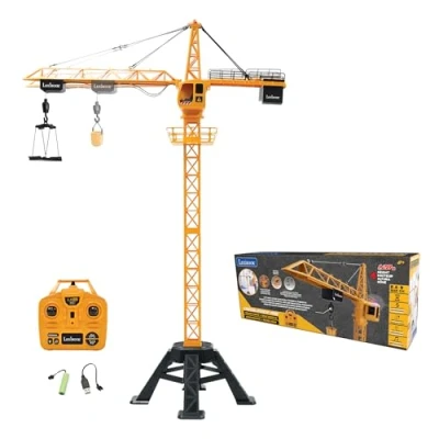 Imagen de Lexibook, Crosslander® Pro, Grúa RC, Gigante teledirigida, Altura 1,28 m, Levanta hasta 500g, Multidireccional, Efectos sonoros y Luminosos, Amarillo, RCP35