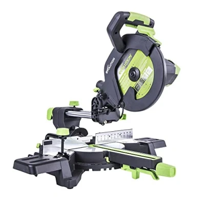 Imagen de Evolution Power Tools F255SMS Sierra ingletadora deslizante multimaterial, Corta acero dulce, aluminio, plástico, madera con clavos incrustados, 255 mm (230V)
