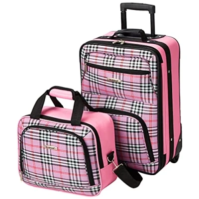 Imagen de Rockland Juego de Maletas Adulto Unisex, Pink Cross (Rosa) F102 PINKCROSS