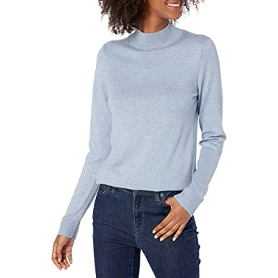 Imagen de Amazon Essentials Sudadera ligera con cuello en pico (disponible tallas grandes) Mujer, Azul Añil Mezcla, XL