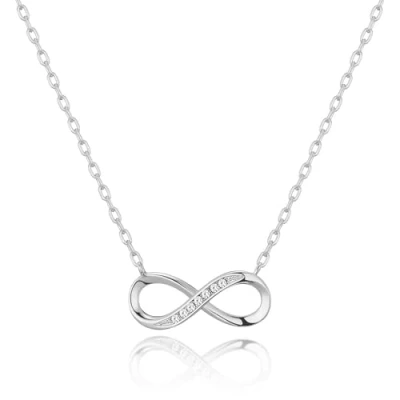 Imagen de Philip Jones Collar con colgante de infinito bañado en plata creado cristales Zircondia®