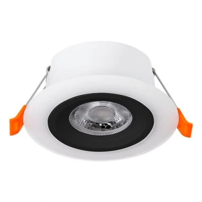 Imagen de EGLO Calonge Plafón de techo LED empotrado, adecuado como iluminación para techos suspendidos, fabricado en plástico color negro y blanco, Ø 7 cm