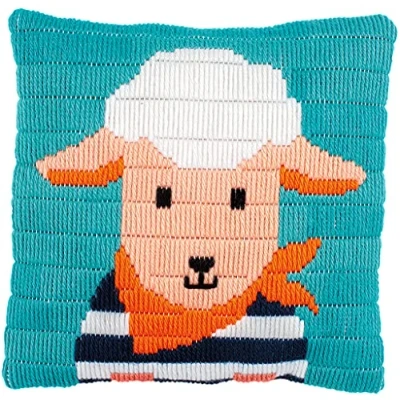 Imagen de Vervaco Kit coussin au point lancé Petit agneau
