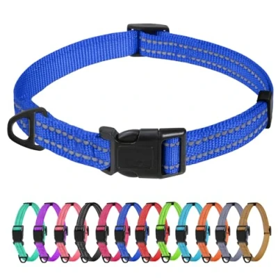 Imagen de TagME Collar Perro Ajustable,Collar Nylon Reflectante,para Caminar Correr Entrenamiento,para Perros Extrapequeños,Azul Marino,1.5cm De Ancho