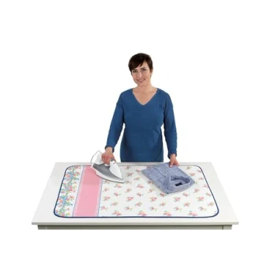 Imagen de Maximex 1273070500 Blitzbügler® Zone Manta de planchar algodón (acolchado 4 mm, 100 x 65 cm), color blanco y rosa