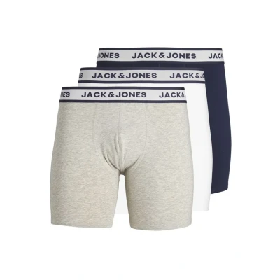 Imagen de Jack &amp; Jones Jacsolid Boxer Briefs 3 PACK Calzoncillos, Hombre, Talla: XXL, Light grey/melangepack white/navy blazer