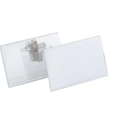 Imagen de Durable 815719 Portanombres Pinza combinada (40 x 75 mm) Paquete de 50 piezas, transparente