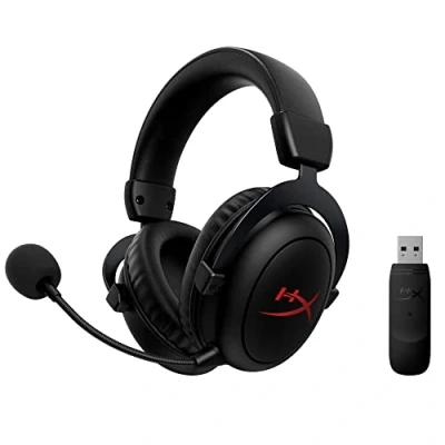 Imagen de HyperX Cloud Core Auriculares inalámbricos para juegos de PC, con audio espacial DTS Headphone:X, almohadillas espuma viscoelástica, carcasa aluminio resistente