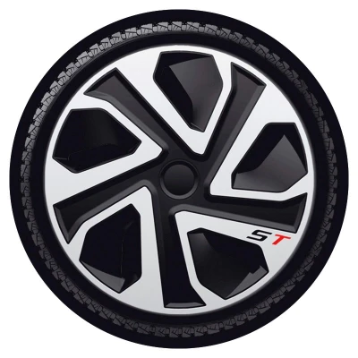Imagen de J TEC ST J14551 Tapacubos 14in negro/plata