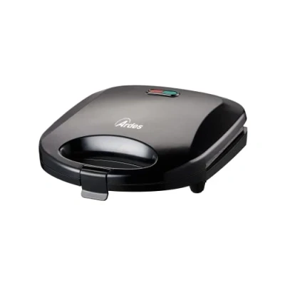 Imagen de ARDES Tostadora Eléctrica Profesional Plancha Sandwichera Compacto con Placas antiadherentes para Bocadillos, Emparedados y Pan «piadina» Color Negro Modelo AR1S10