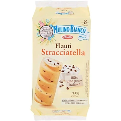 Imagen de Mulino Bianco Flauti Merende Alla Stracciatella Con Gocce Di Cioccolato 3 Pezzi Da 280 Grammi