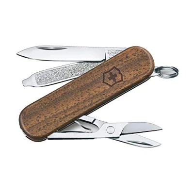 Imagen de Victorinox, Classic SD Wood, Navaja Multiuso Suiza, Cuchillo bolsillo, Regalo, 5 Funciones, Hoja pequeña, Lima de uñas