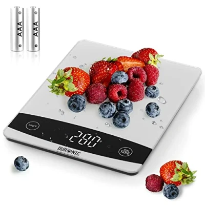 Imagen de Duronic KS1009 Báscula de cocina alta precisión con pantalla digital Capacidad 1 g/10 kg Plataforma cristal Función Tara Ideal para y repostería