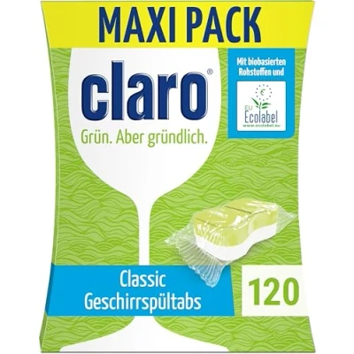 Imagen de claro Classic eco pastillas lavavajillas 120 sin fosfatos, ecológico y vegano película hidrosoluble