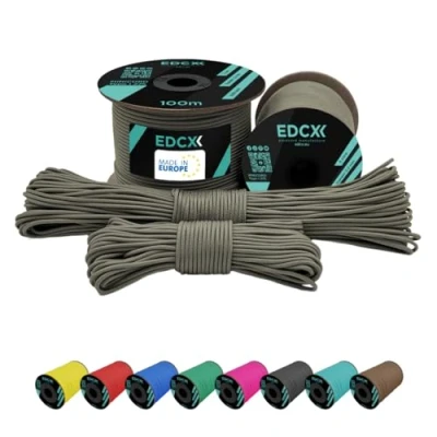 Imagen de EdcX 2 mm Nylon Paracord 275 (15, 30, 50 and 100 m) 100% Rope, 3 Strand Cord, Cord in Many Colours (Dark Grey, 30