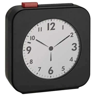 Imagen de TFA Dostmann 60.2555.01 inalámbrico con Pantalla LCD y Hora analógica, Ideal Viaje, Despertador, Color Negro, Blanco/Rojo, (L) 72 x (B) 27 (H) 77 mm