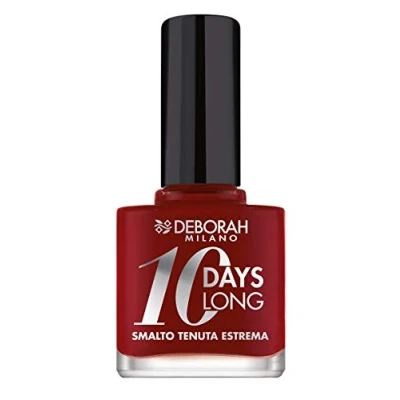 Imagen de DEBORAH Esmalte de uñas 0 días largo N.6, duración hasta sin retoque ni lámpara UV, para nutridas y brillantes, rojo oscuro