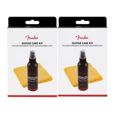 Imagen de Fender® POLISH &amp; Shop CLOTH Juego de 2 abrillantadores para guitarra profesional (118 ml) y gamuza microfibra Cloth.