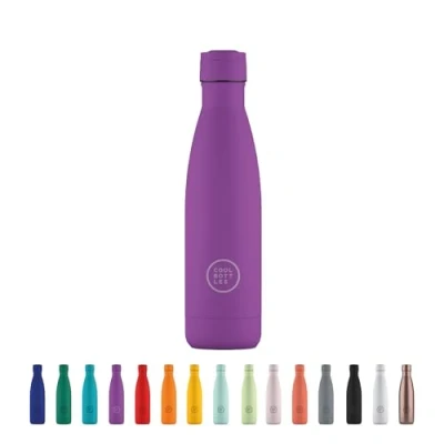 Imagen de Cool Bottles Botella de Agua Acero Inoxidable 500 ml Vivid Violet 26,5 x 7 cm Térmica Hermética Bebidas frías 36 horas y calientes 18 Triple Technology Sin BPA