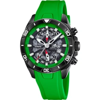 Imagen de LOTUS Reloj Hombre 18945/4 Vortex Caja de Acero Inoxidable 316l Negro Correa Caucho Verde