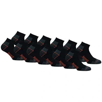 Imagen de Lonsdale 12 Pares Calcetines Sneaker de Trabajo Altura Tobillo Punta Talón Reforzados Esponja Algodón (Negro, 43 46)