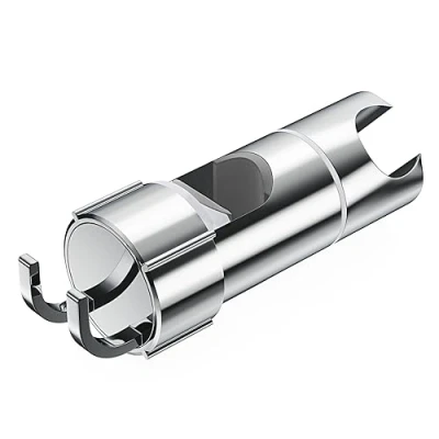 Imagen de Alyvisun Universal Soporte Ducha con 2 Ganchos, Ajustable Sujeta Alcachofa para 16 27 mm Barra de Ducha, Cromado Rotación 360, Fácil Instalación
