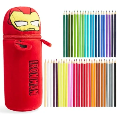 Imagen de Marvel Estuche Niño, Spiderman de Peluche Completo, Escolar Completo Regalos Navidad (Rojo Iron Man)