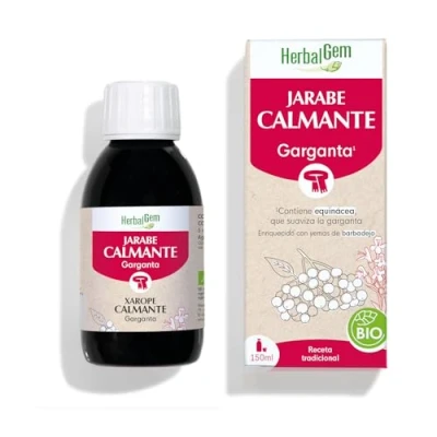 Imagen de HERBALGEM Jarabe Calmante Garganta Confort de las Vías Respiratorias Enriquecido con brotes Receta Tradicional Certificado Orgánico 150ml