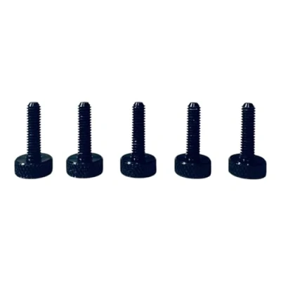 Imagen de PrecisionGeek Tornillos moleteados de aluminio negro M5 x 15 mm, 1 juego (5 unidades)