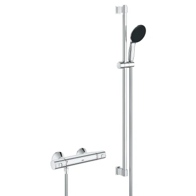 Imagen de GROHE Precision Start Conjunto de barra ducha con termostato, 3 tipos chorro, 900 mm, incluye herramientas instalación, cromo 34854001