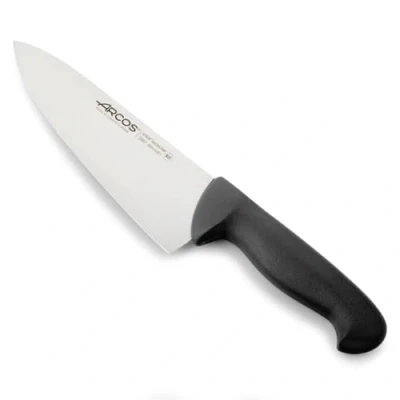 Imagen de Arcos Cuchillo Chef con Hoja Acero Inoxidable Nitrum 200 mm. Cocina Profesional multipropósito. Mango ergonómico Polipropileno. Serie 2900. Color Negro.