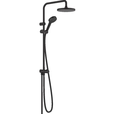 Imagen de Hansgrohe Vernis Blend Sistema de ducha con termostato 200, 1 tipo chorro Reno Ahorro agua, negro mate, 26099670