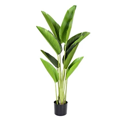 Imagen de GreenBrokers Árbol Artificial de Tacto Real en Maceta, 120 cm, pájaro del paraíso