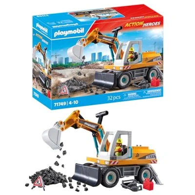 Imagen de PLAYMOBIL Action Heroes Gran Excavadora Juguetes de construcción para niños Set a Partir 4 años 71749