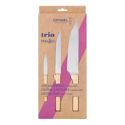 Imagen de OPINEL 001838 Parallele Trio Set Office Chef 1 Cuchillo para trinchar, Acero Inoxidable