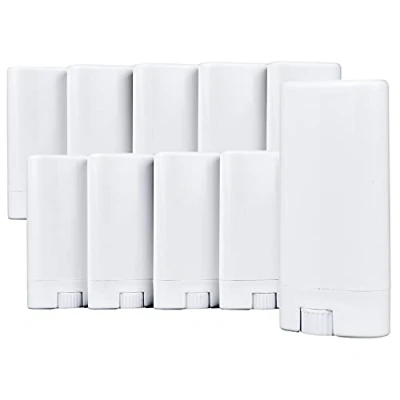 Imagen de Contenedores de desodorante (10x) Vacíos 0.5 Oz / 15ml Pegatinas para Escribir Mecanismo Giratorio y Tapa Cosméticos Rellenables Desodorante, Bálsamo Labial, Jabón, etc.