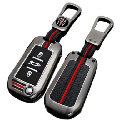 Imagen de Otai Estuche para Llaves con Tapa Abatible de Aleación zinc Cubrir Llavero Peugeot 208, 308, 408, 508, 307, 2008, 3008, 4008 Citroen C4 CACTUS C3 C6 C8 (Mate)