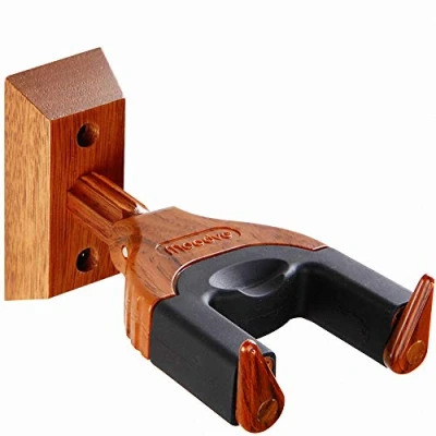 Imagen de soporte de pared para ukelele, con bloqueo automático, base madera dura, ukelelele, violín, banjo, mandolina