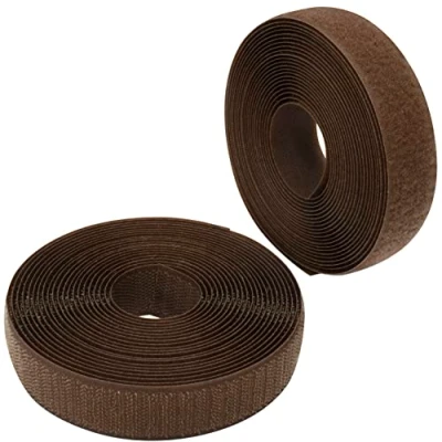Imagen de AERZETIX C65955 Cinta/rollo de scratch 25mm 5 metros auto agarre organizador/sujetacables tira enganche bolsa prenda correa color: cacao en poliamida y poliéster