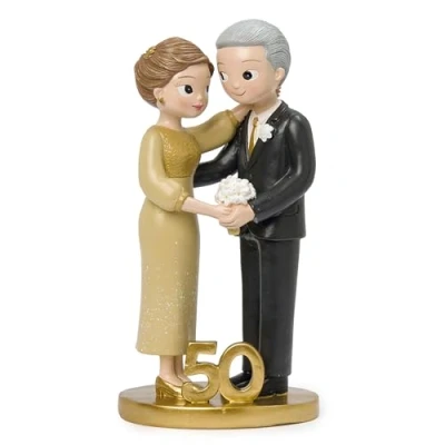 Imagen de Mopec Y105 Figura para Pastel Pop &amp; Fun de pie Bodas Oro 21cm, Multicolor, Grande