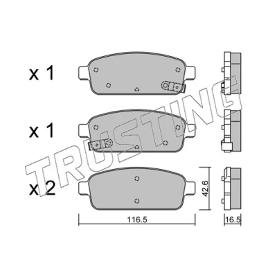 Imagen de TRUSTING 857.0 Juego de pastillas freno con avisador acústico desgaste OPEL: Astra J Hatchback, Mokka / X, Zafira C Tourer