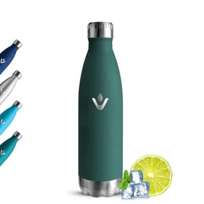Imagen de Grsta Botella Agua Acero Inoxidable, Termica 500ml Sin BPA, Conserva 12 Horas Caliente, 24 frio, Prueba de Fugas Termo, Reutilizable Cantimplora para Niños, Cámping, Gimnasio