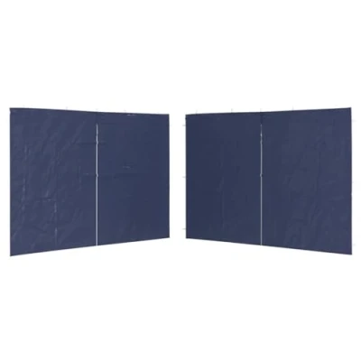 Imagen de vidaXL 2X Pared Lateral Carpa Fiesta con Cremallera PE Azul Cenadores Exterior