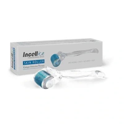 Imagen de Derma Roller, INCELLICE Dermaroller Cabello 0.5mm, Rodillo para Barba de 540 Titanio Agujas, Microneedle Scalp Beard Microagujas el Cuidado Facial del Hombres y Mujeres
