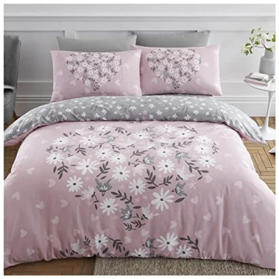 Imagen de GC GAVENO CAVAILIA Juego de Funda edredón Flores, Cama Flores súper Suaves, tamaño King, Fundas Lavables, Rosa Rubor, 705963