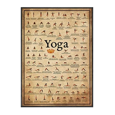 Imagen de Voiakiu posturas Yoga,asanas Yoga para Entrenamiento Cuerpo Completo Gimnasio Aumentar la flexibilidad, Tabla Ejercicios Estiramiento
