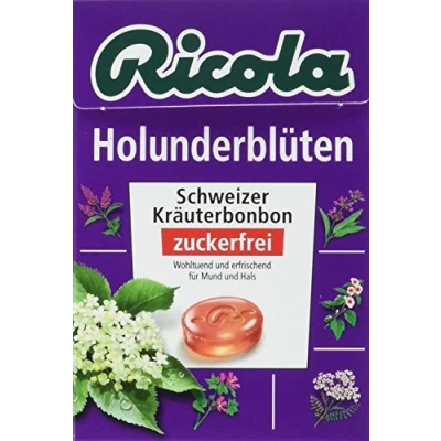 Imagen de ricola Sambucus de flores, sin Azúcar, 20 unidades) (20 x 50 g Carcasa)